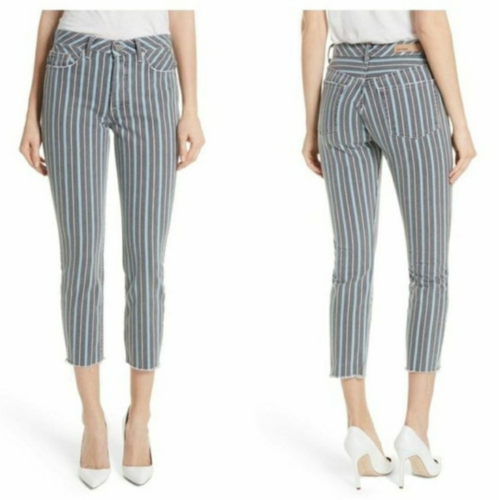 GRLFRND Karolina Striped Skinny Crop Jean Size 26